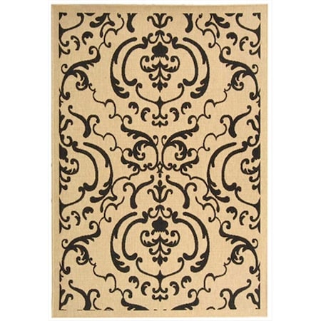 Safavieh 2 Ft. X 3 Ft. - 7 In. Accent- Indoor - Outdoor Courtyard Sand And Black Machine Made Rug CY2663-3901-2